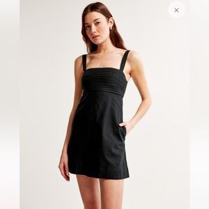 The A&F Emerson Linen-Blend Skort - Black